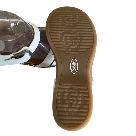 Sofft Slingback Comfort Sandals 8.5 White Leather Cork Footbed Brinda Summery - Picture 5 of 8